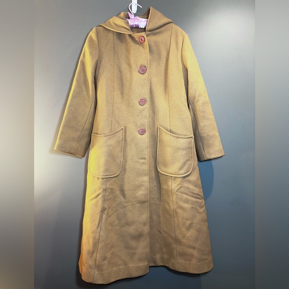 Women's Tan Hooded Coat - Picture 4 of 15